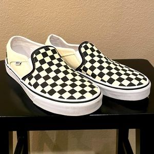 Black and White Checkered Vans Slip-Ons